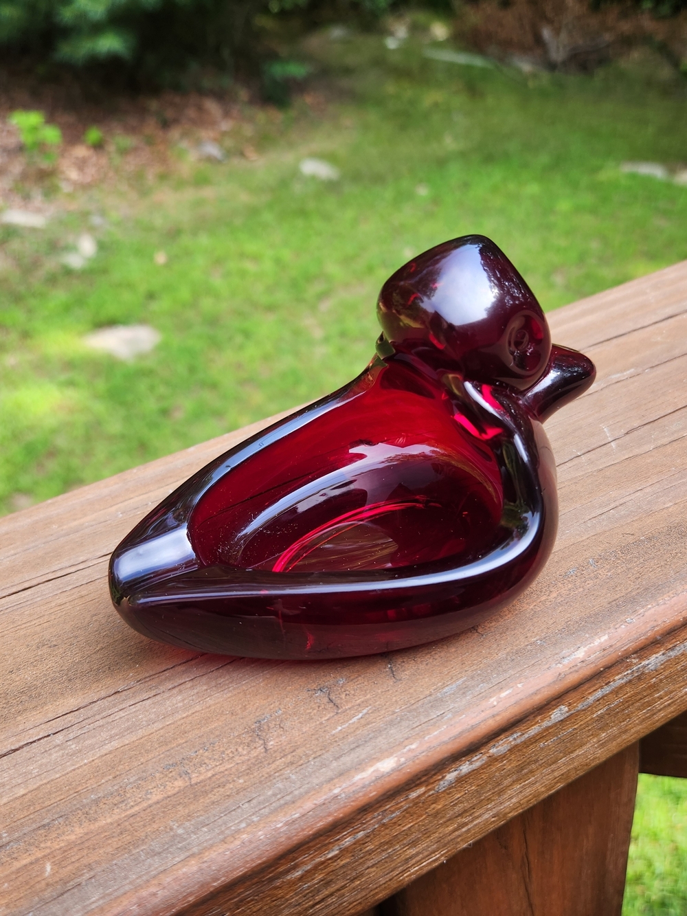VTG Duncan & Miller Ruby Red Duck Ashtray / Trinket Dish 1940's
